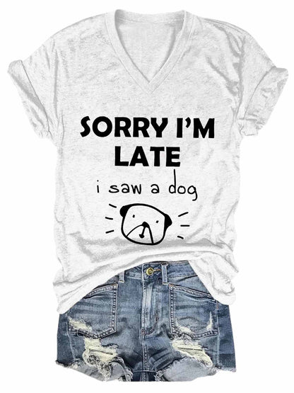 Women's Dog Statement V-Neck Tee