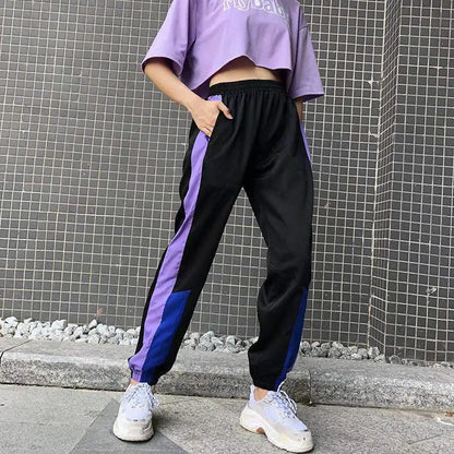 Striped High-Waist Sport Joggers