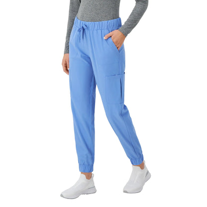 Hanes Women's Scrubs Cargo Joggers, Healthcare Scrub Joggers for Women, Moisture Wicking Large Ciel Blue