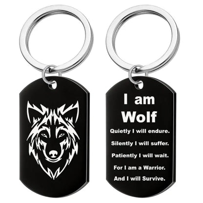 Wolf Military Dog Tag Pendant Necklaces