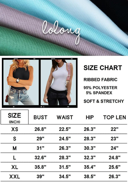 LOLONG Womens Tank Tops Summer Sleeveless Racerback Casual Basic Ribbed Shirts Light Blue Small