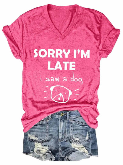 Women's Dog Statement V-Neck Tee