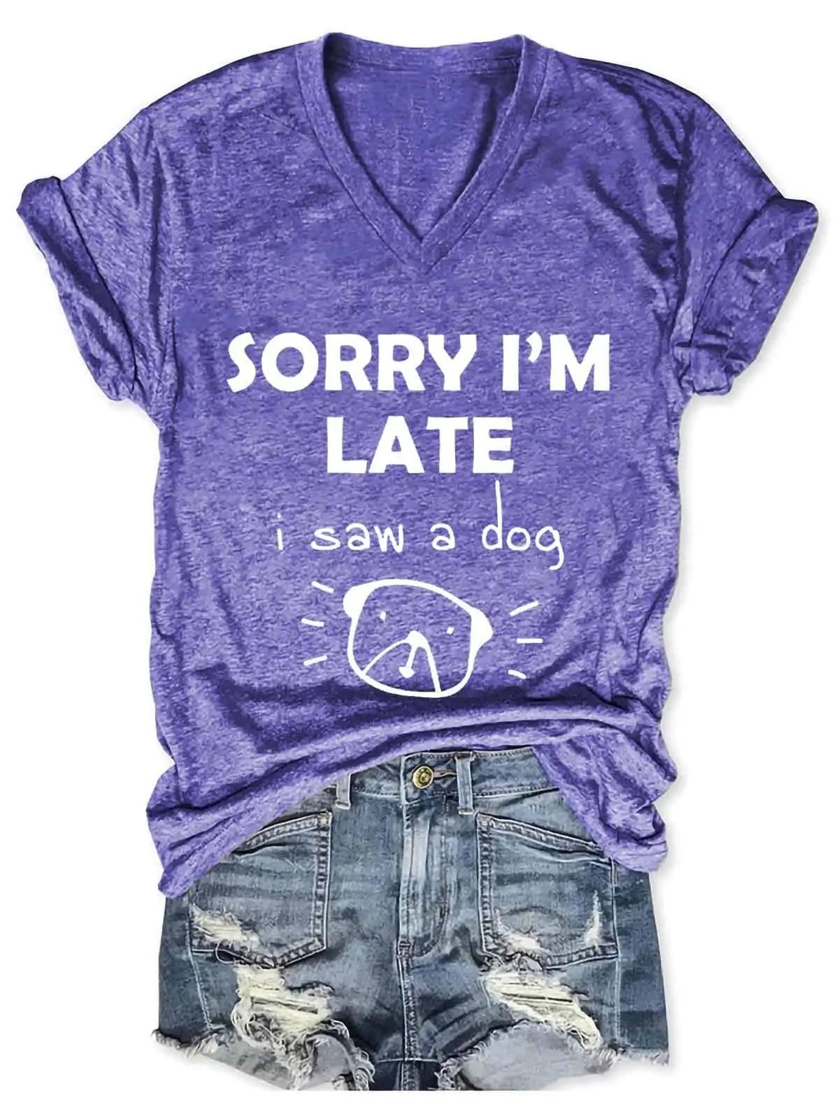 Women's Dog Statement V-Neck Tee