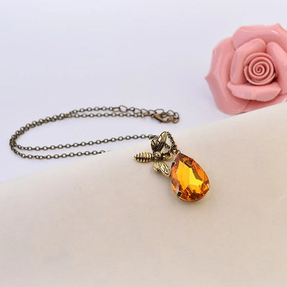 Amber Crystal Pendant