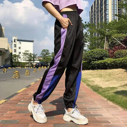 Striped High-Waist Sport Joggers