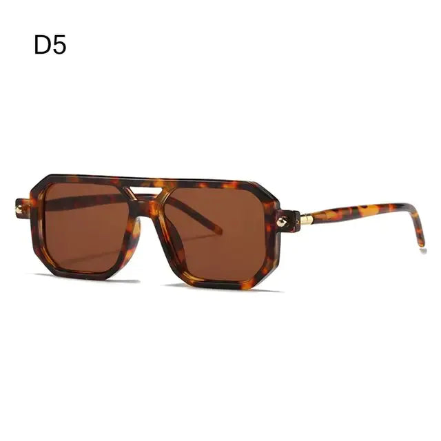 Double Bridge Leopard Sunglasses