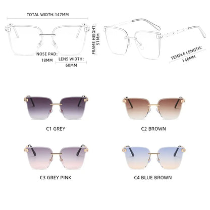 UV400 Cat Eye Sunglasses Frameless